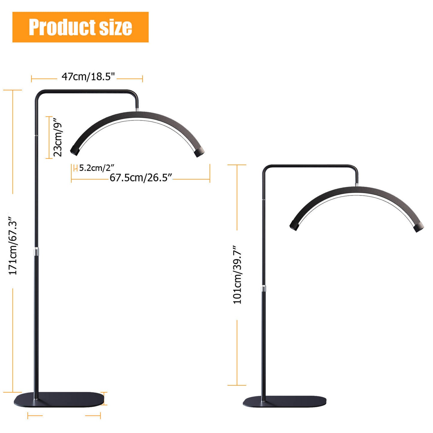 BLACK HALF MOON LED LIGHT